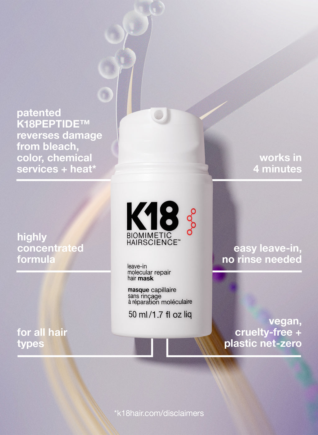 K18 -  Biomimetic HairScience™, Leave-In Molecular Repair Hair Mask