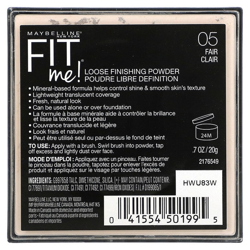Maybelline, Fit Me, Loose Finishing Powder, 05 Fair,