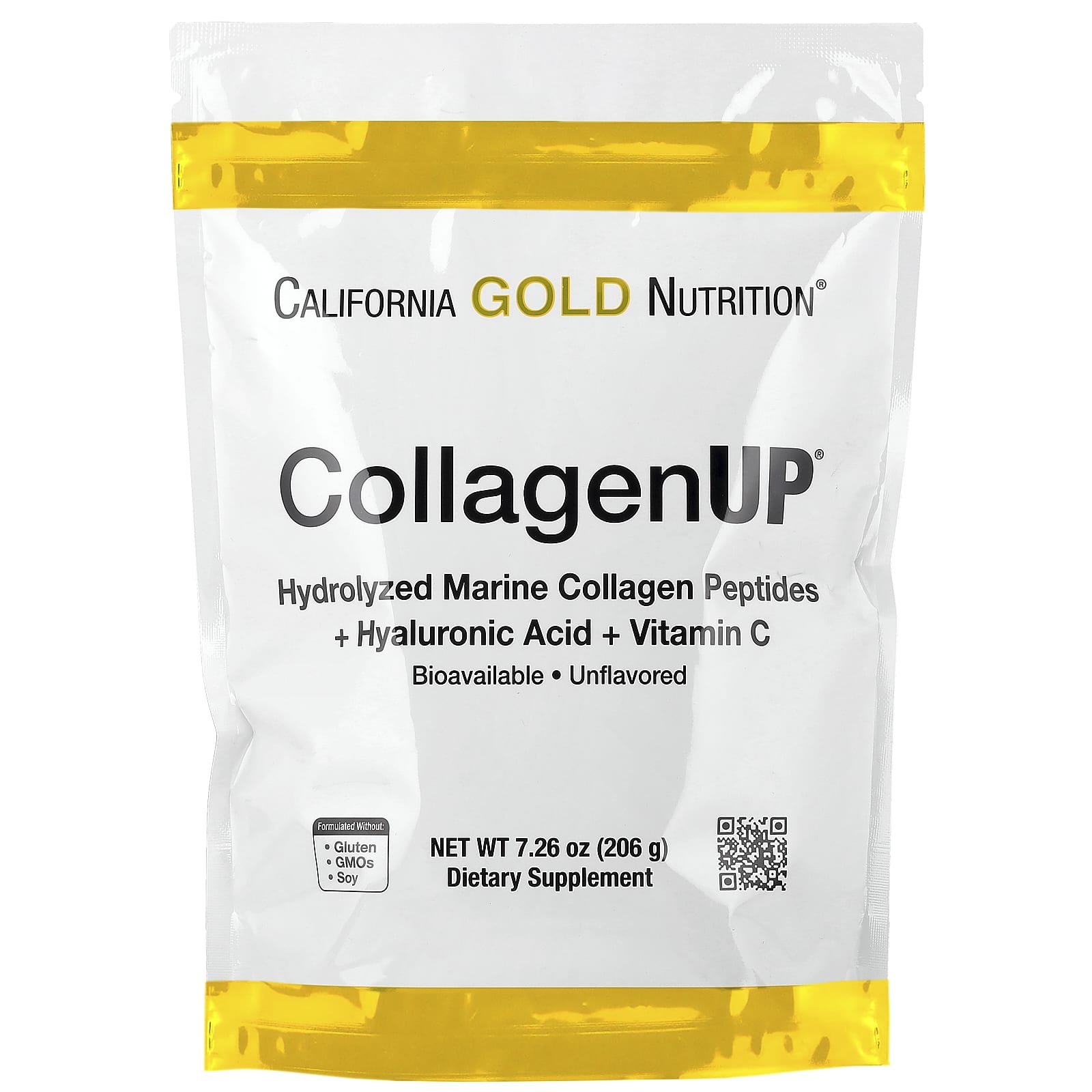 California Gold Nutrition - ollagenUP®, Hydrolysed Marine Collagen Peptides with Hyaluronic Acid and Vitamin C, unflavoured