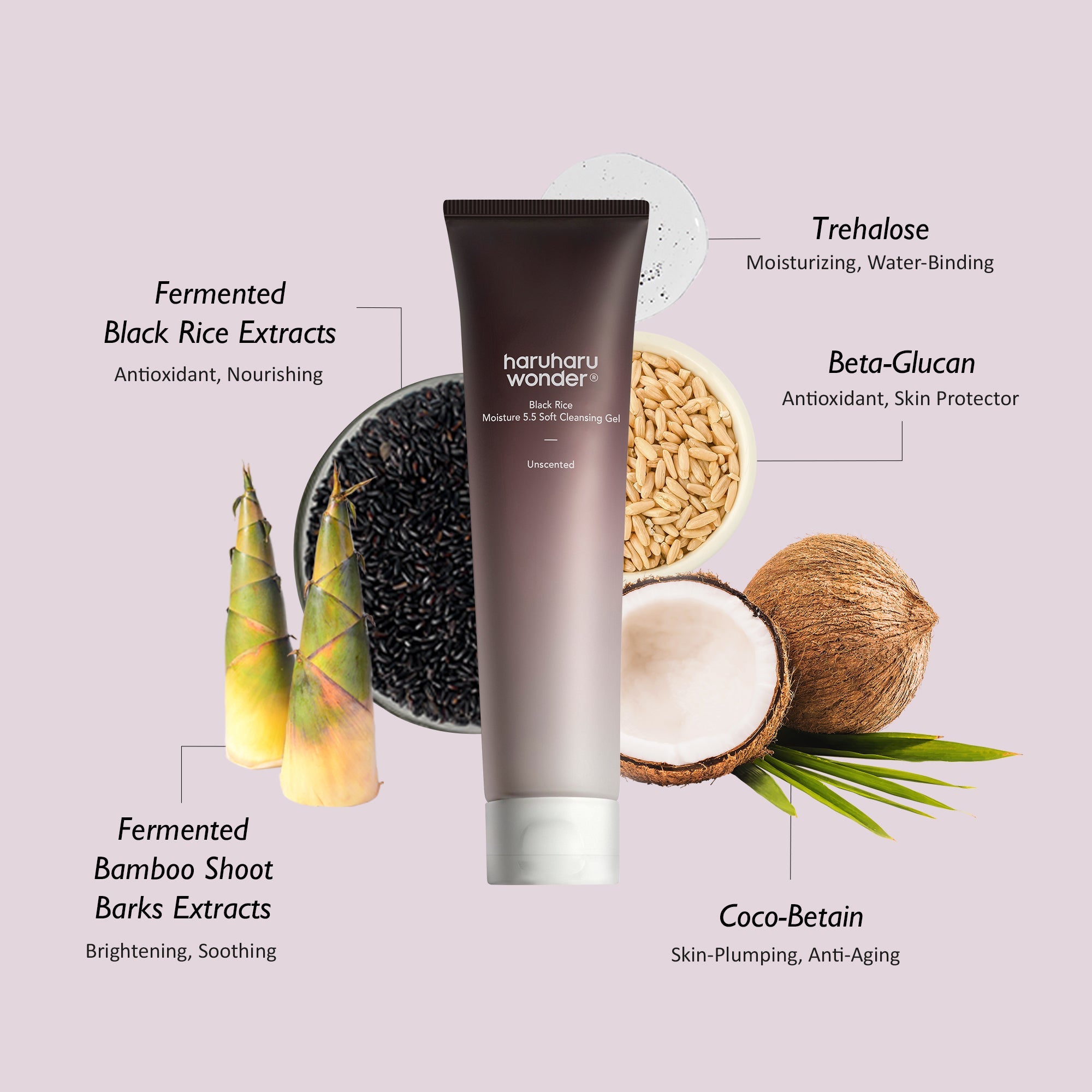 HARUHARU WONDER - BLACK RICE MOISTURE 5.5 SOFT CLEANSING GEL