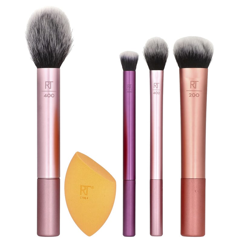 Real Techniques -  Everyday Essentials Set, Face + Eye + Cheek , 5 Pieces