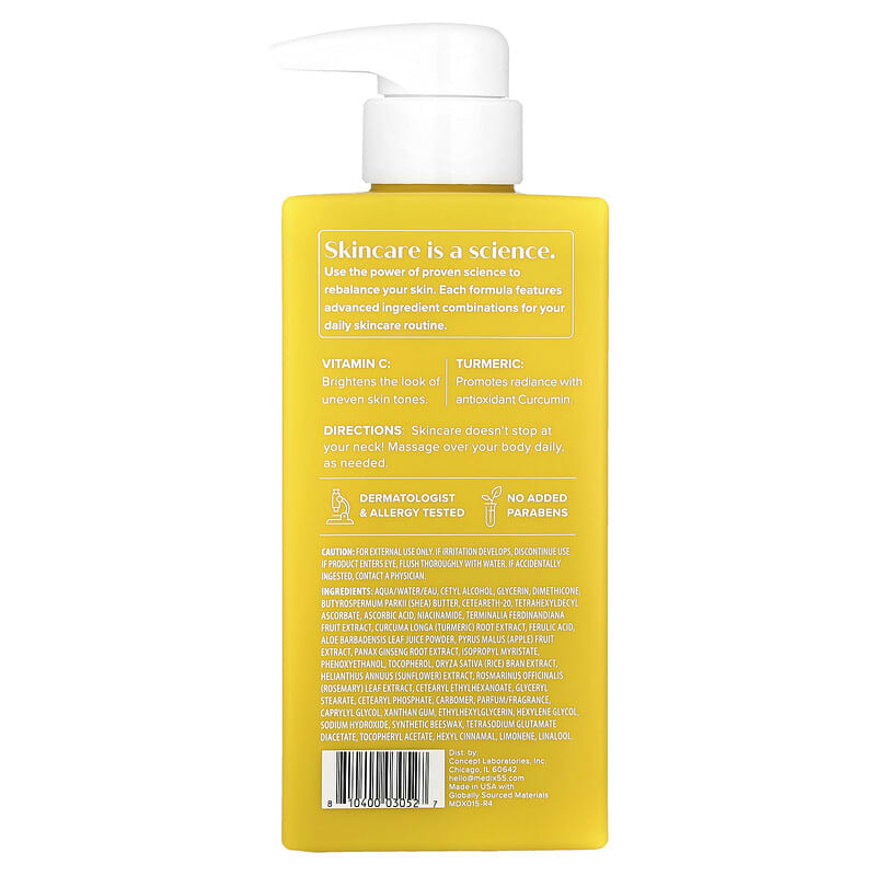 Medix 5.5- Body Cream, Vitamin C + Turmeric, 444 ml