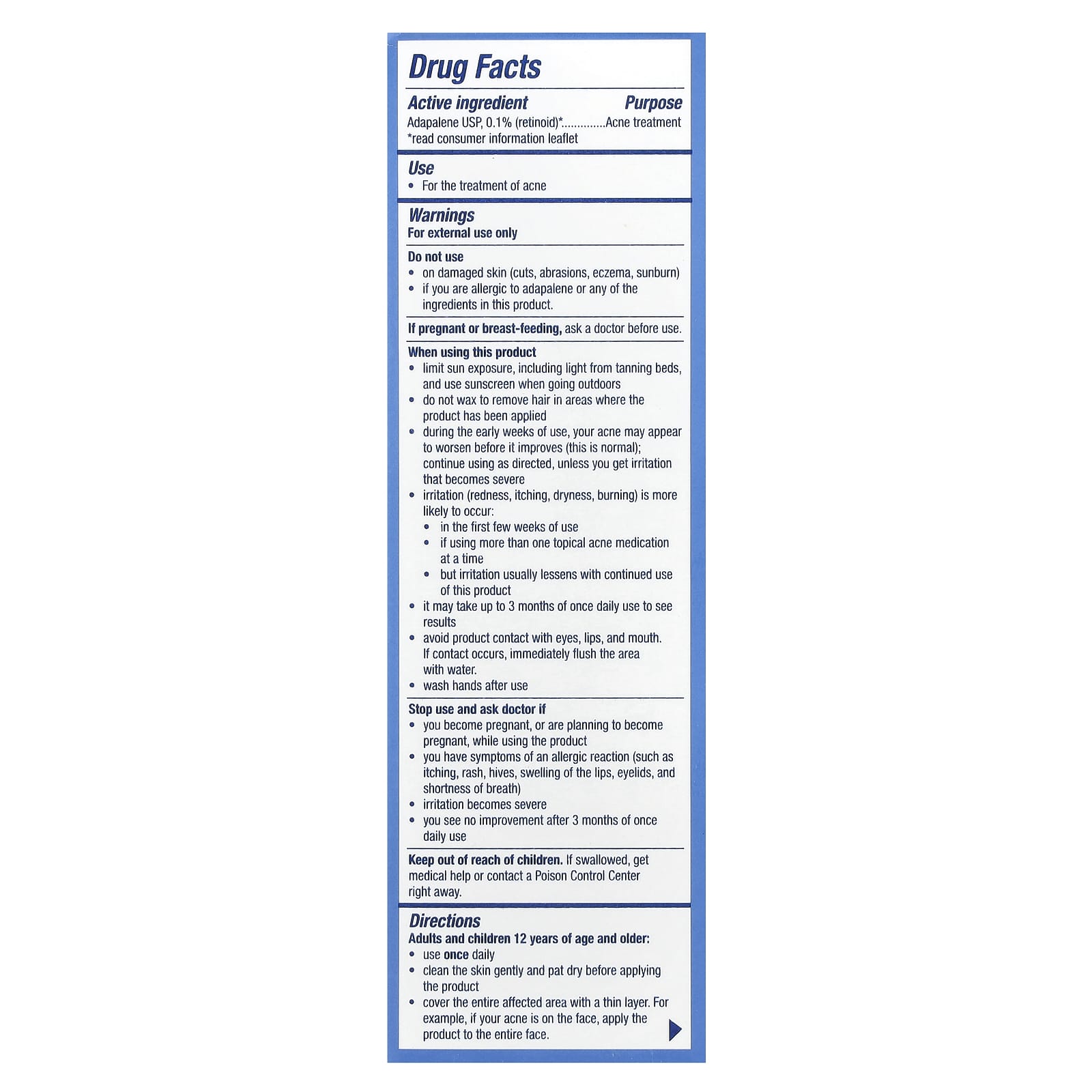 PanOxyl, Adapalene Gel USP, 0.1%, Acne Treatment