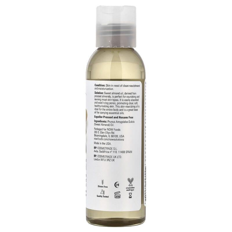 NOW - Solutions, Sweet Almond Oil, Unscented