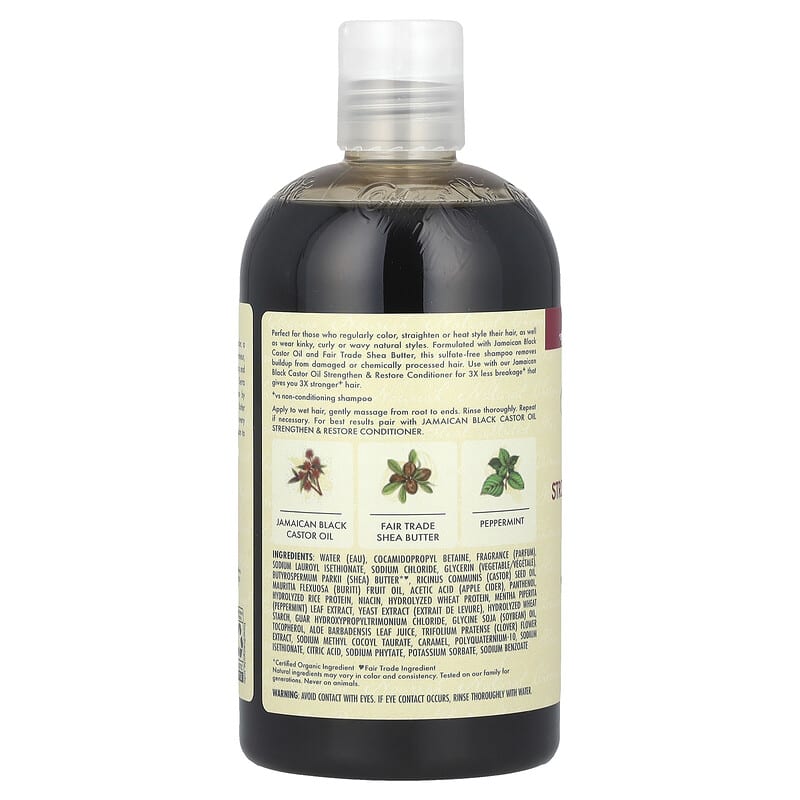 SheaMoisture - Jamaican Black Castor Oil, Strengthen & Restore Shampoo