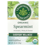 Traditional Medicinals, Organic Spearmint, Caffeine Free, 16 Wrapped Tea Bags