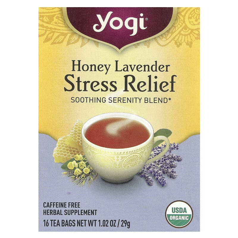 Yogi Tea, Stress Relief, Honey Lavender, Caffeine Free, 16 Tea Bags
