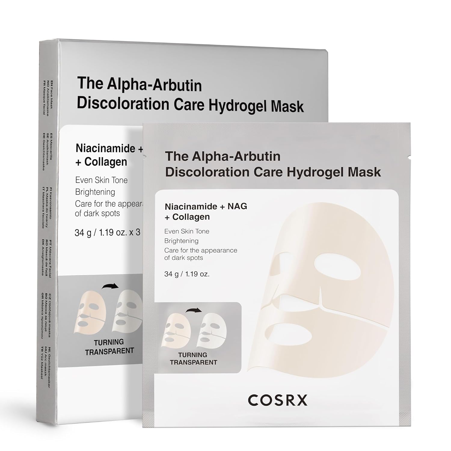 COSRX The Alpha-Arbutin Discoloration Care Hydrogel Face Masks