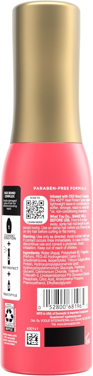 OGX Repair & Protect Bond Protein Repair 450°F Heat Protect Spray