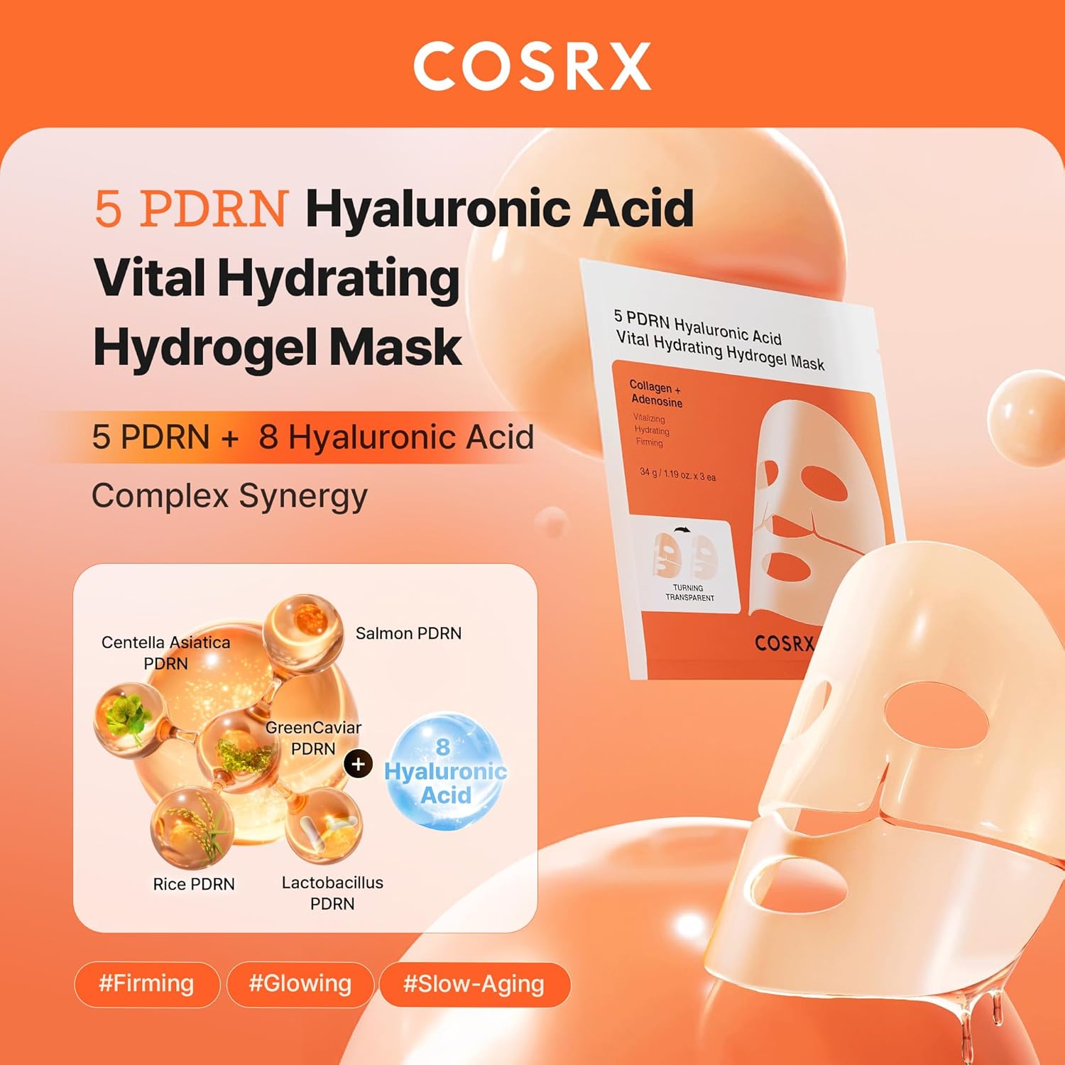 COSRX - 5 PDRN Hyaluronic Acid Vital Hydrating Hydrogel Mask