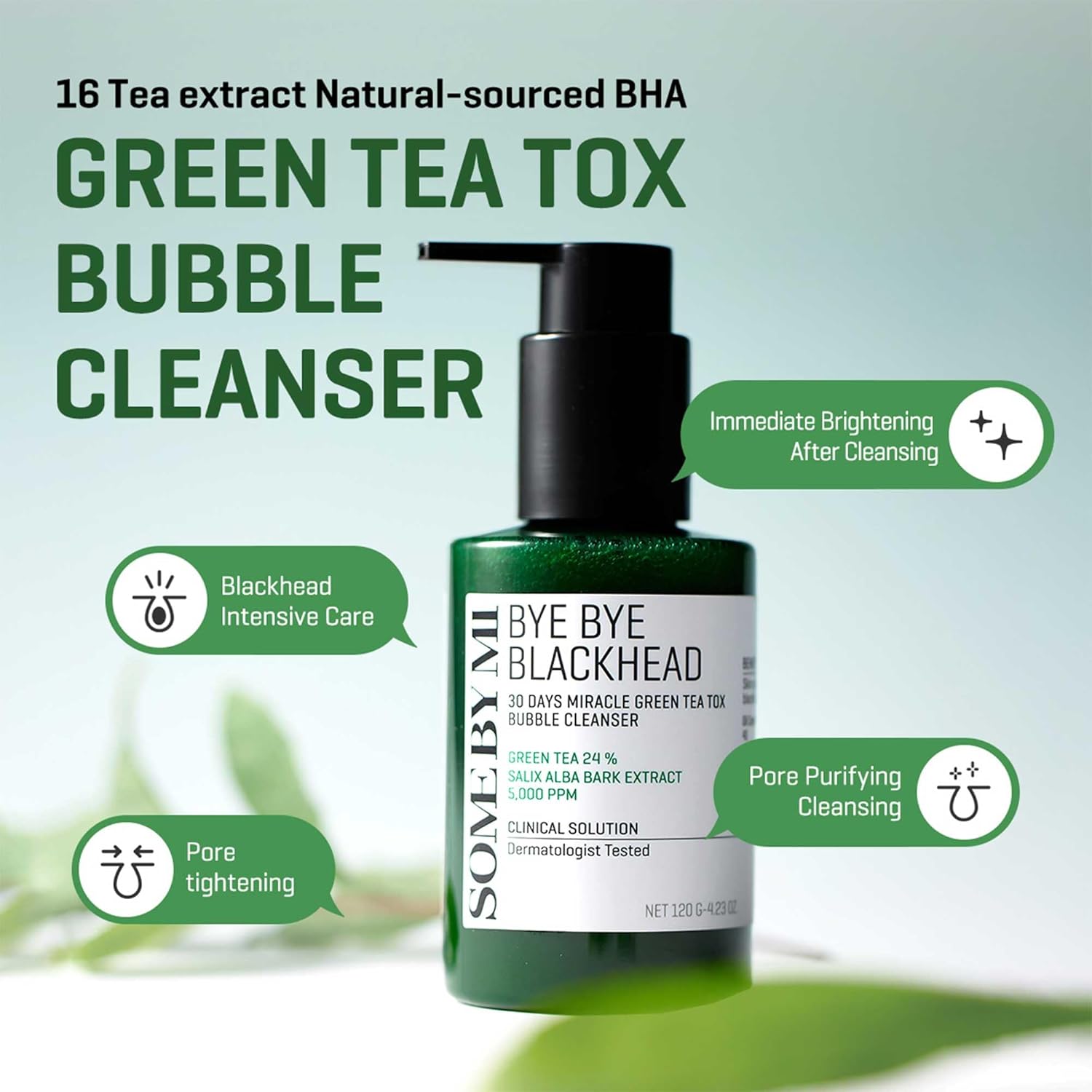 SOME BY MI - Blackhead 30 Days Miracle Green Tea Tox Bubble Cleanser