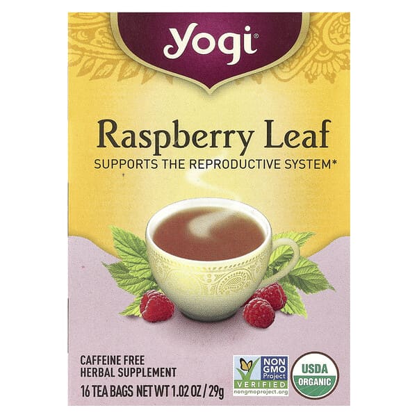 Yogi Tea, Raspberry Leaf, Caffeine Free, 16 Tea Bags,