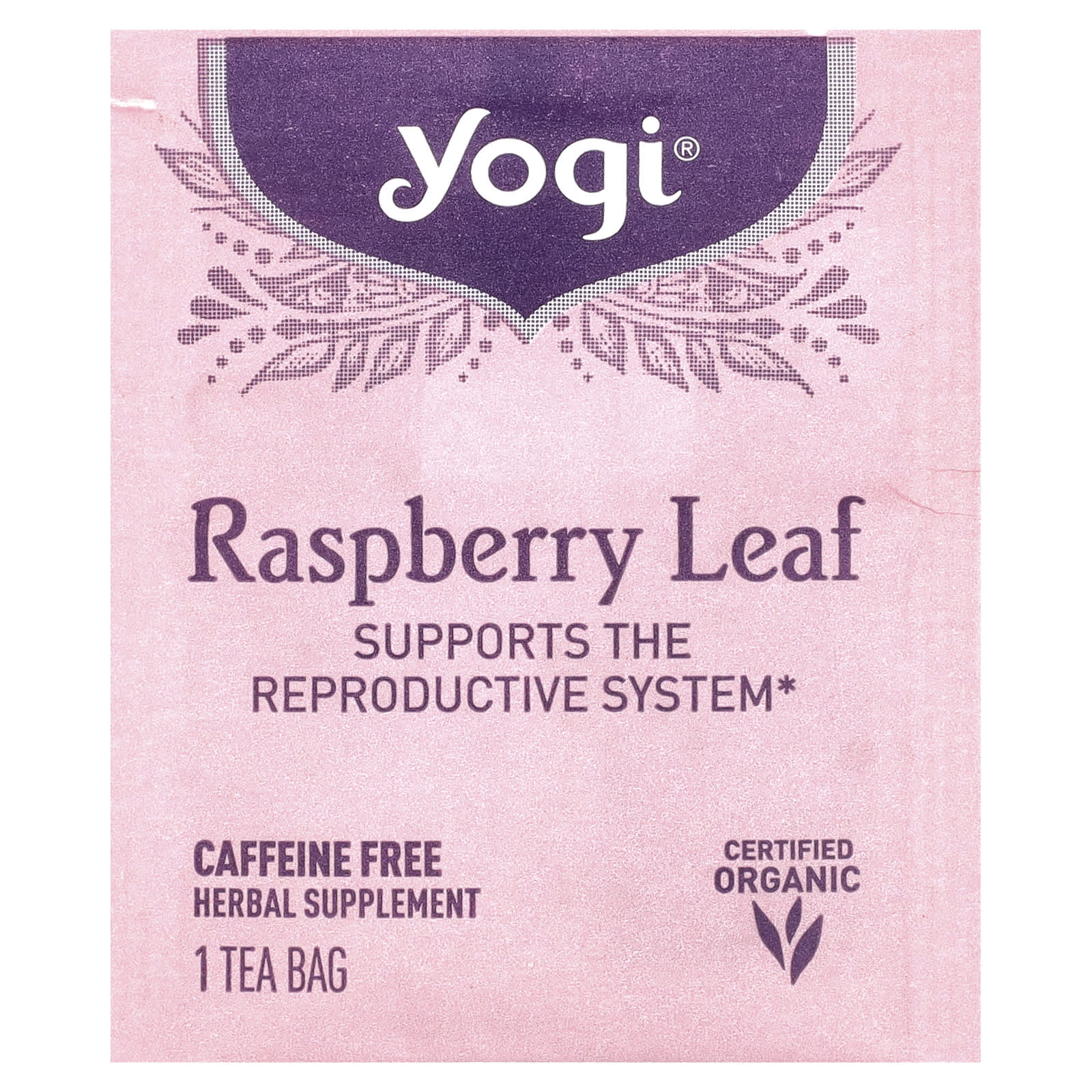 Yogi Tea, Raspberry Leaf, Caffeine Free, 16 Tea Bags,