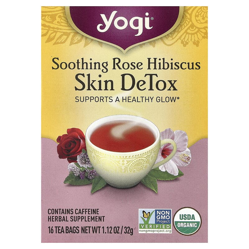 Yogi Tea, Skin DeTox, Soothing Rose Hibiscus, 16 Tea Bags