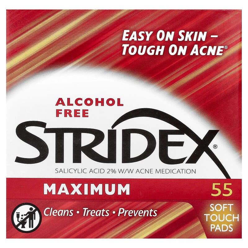 STRIDEX- Maximum, Alcohol Free, 55 Soft Touch Pads