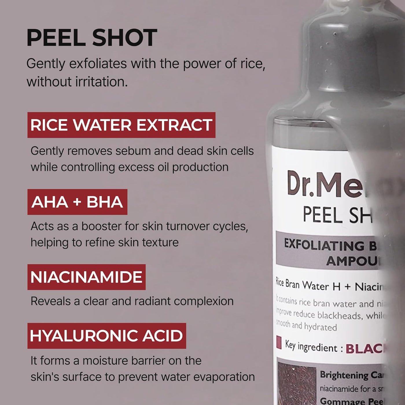 Dr. Melaxin - Peel Shot Exfoliant Black Rice Ampoule