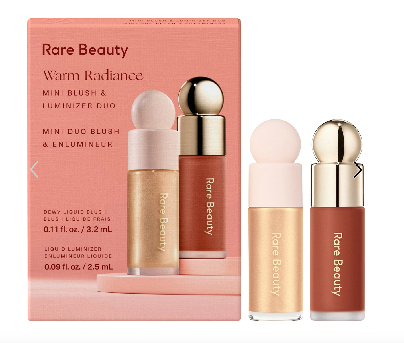 Rare Beauty - Mini Warm Radiance Blush & Luminizer Duo Makeup Gift Set
