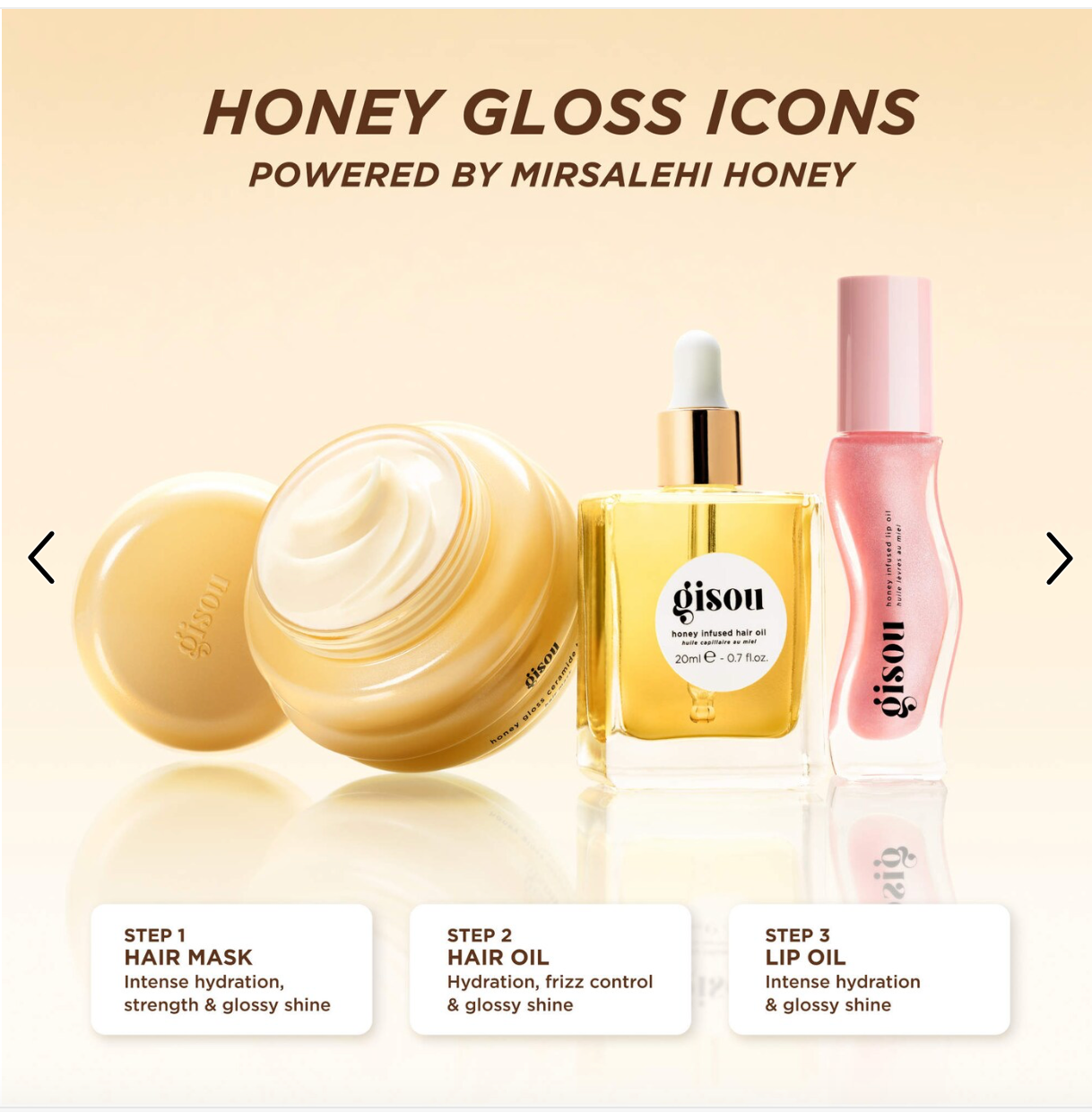 Gisou - Honey Glow Icons Hair & Lip Set