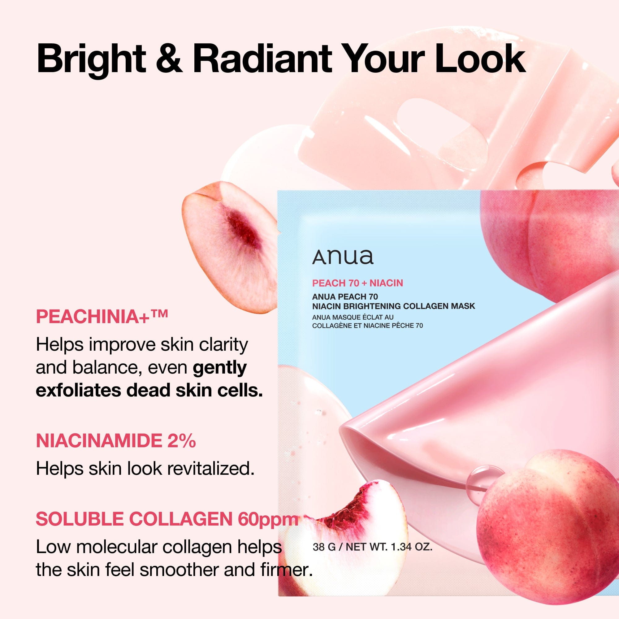 Anua - Peach 70 Niacin Brightening Collagen Mask